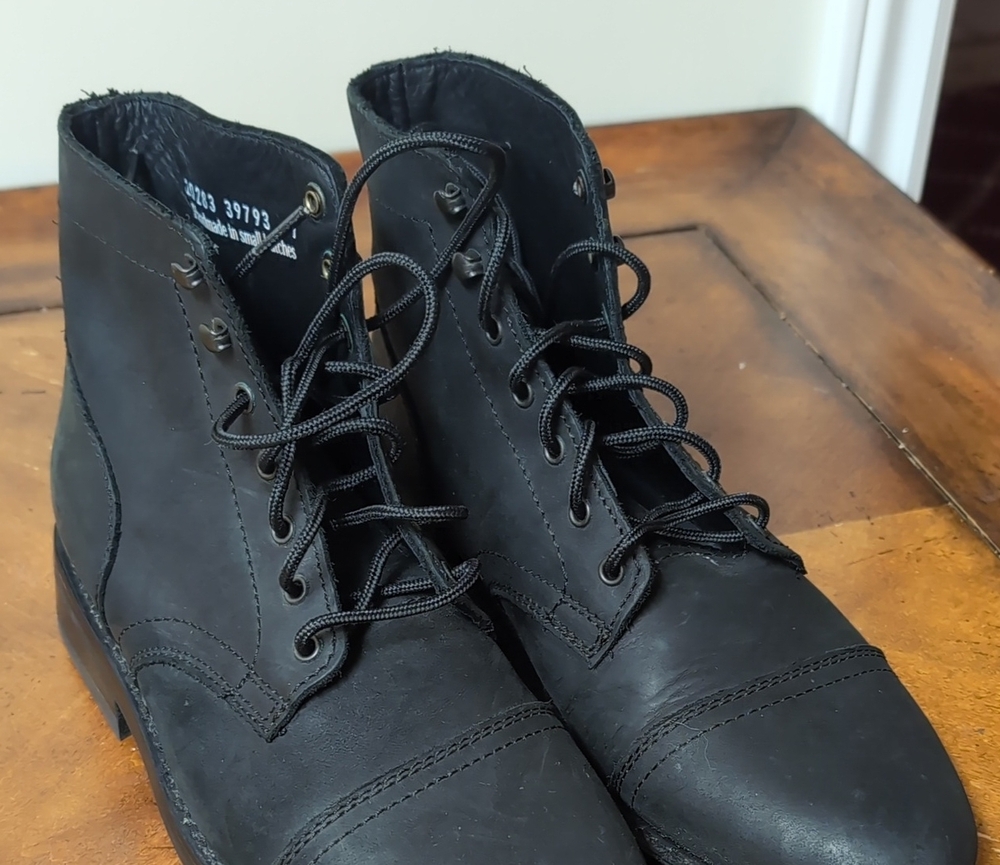 Thursday Captain Black Leather Boots